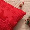 Red Snowflake Christmas Throw Pillow Covers 18"x18" Sleigh Shaped Farmhouse Pillow Covers Faux Wool Soft Plush Pillow Covers Thanksgiving Decorative Cushion Covers for Winter Holiday Decor